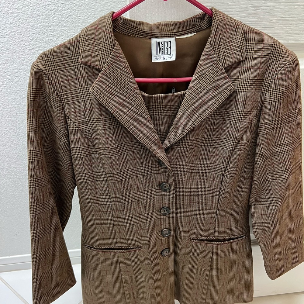 Mixed Blues Jacket and Skirt Set (Size 5)